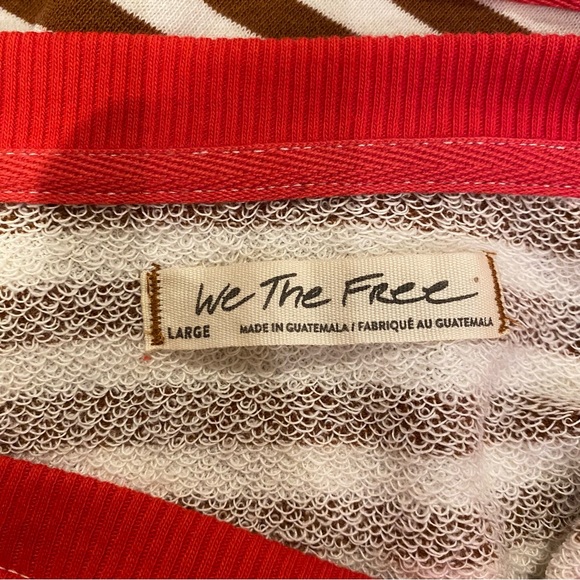 We The Free x Free People Classic Striped Oversized Crewneck | Size Large - Picture 7 of 7